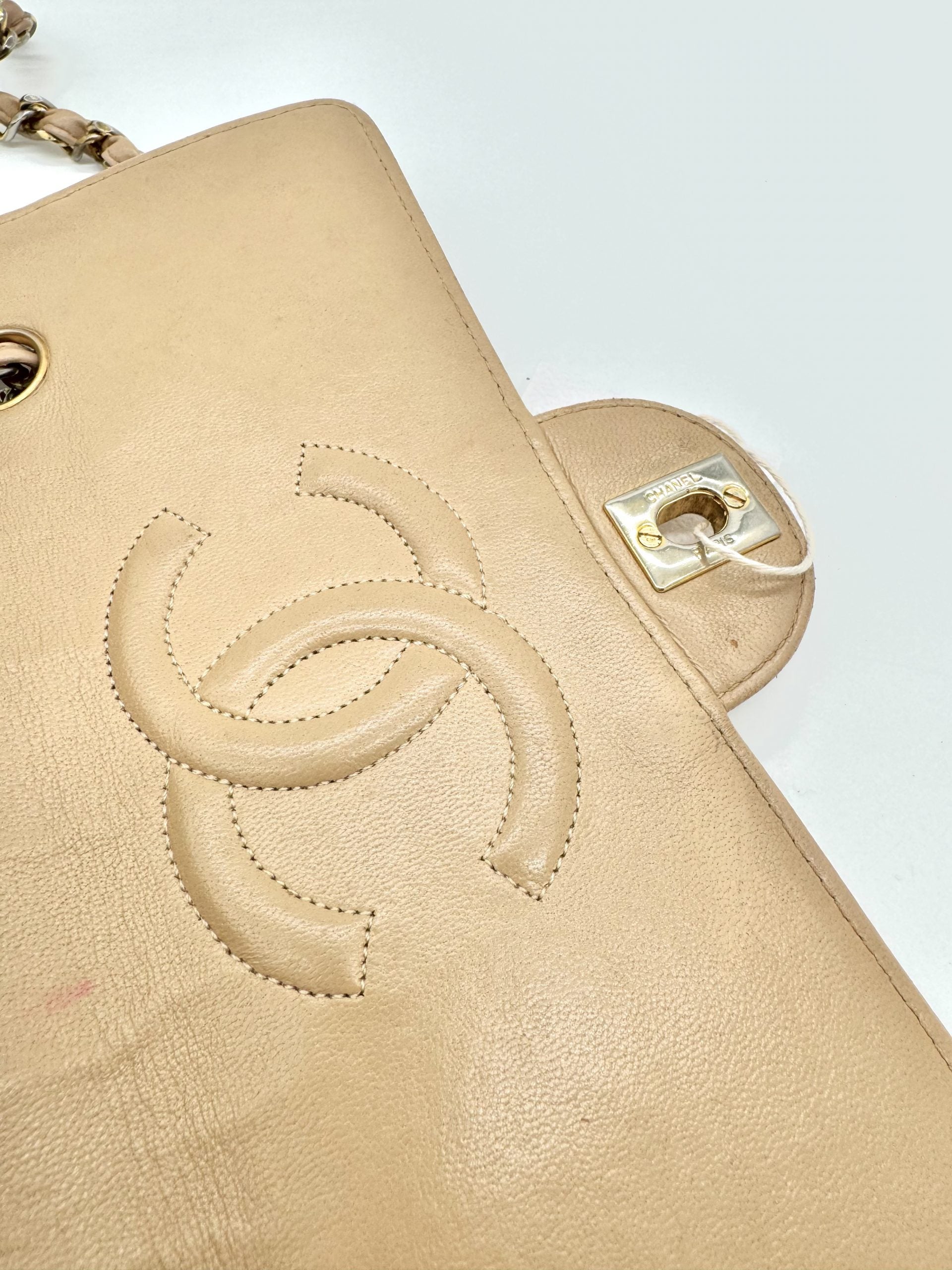 Chanel Classic Double Chain Flapbag Beige