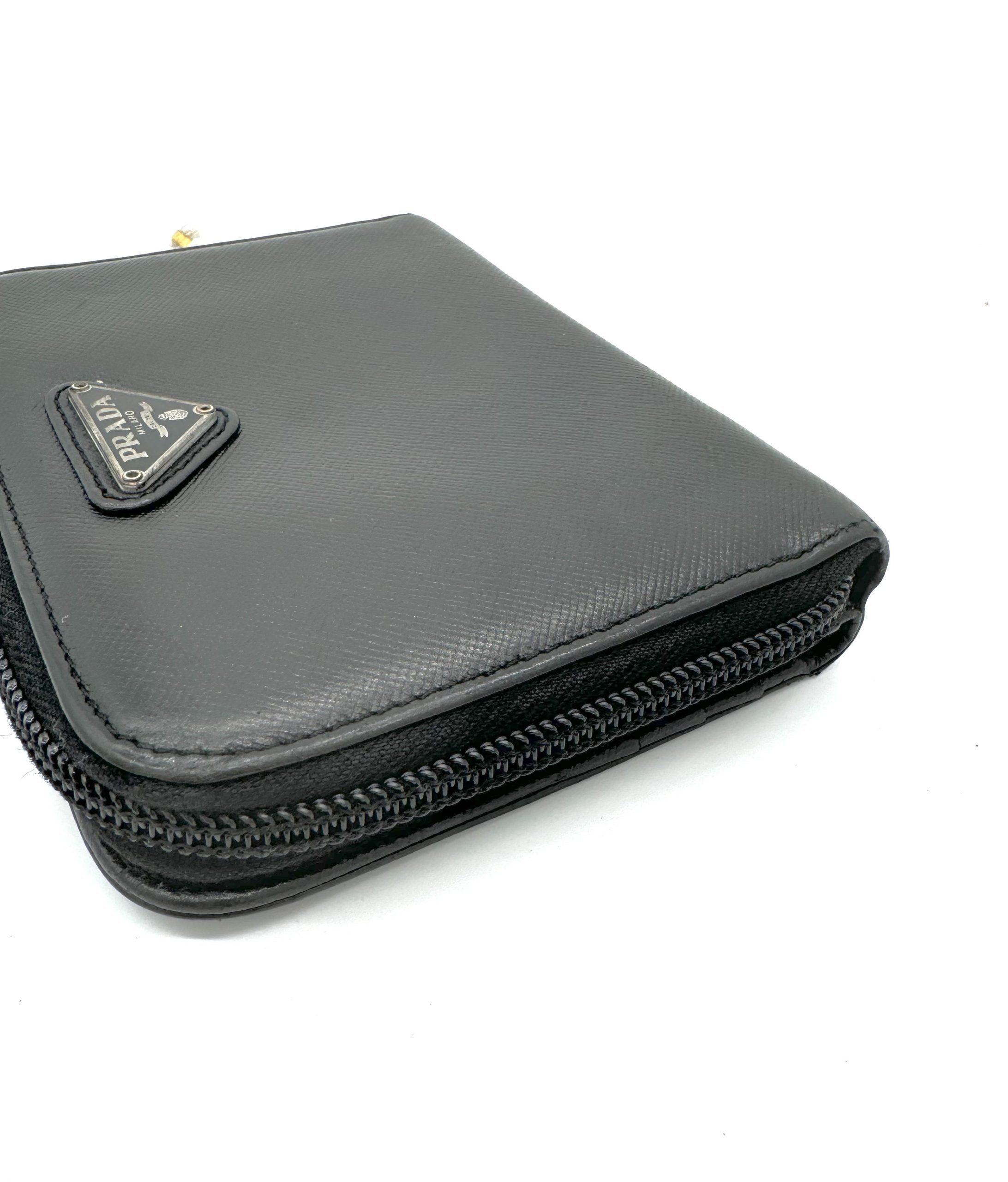 Prada Saffiano Leder Schwarz Geldbörse