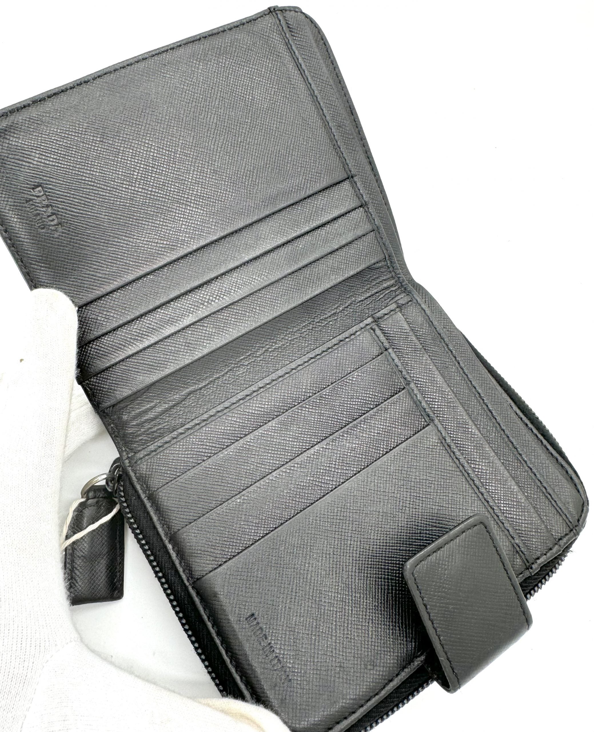 Prada Saffiano Leder Schwarz Geldbörse