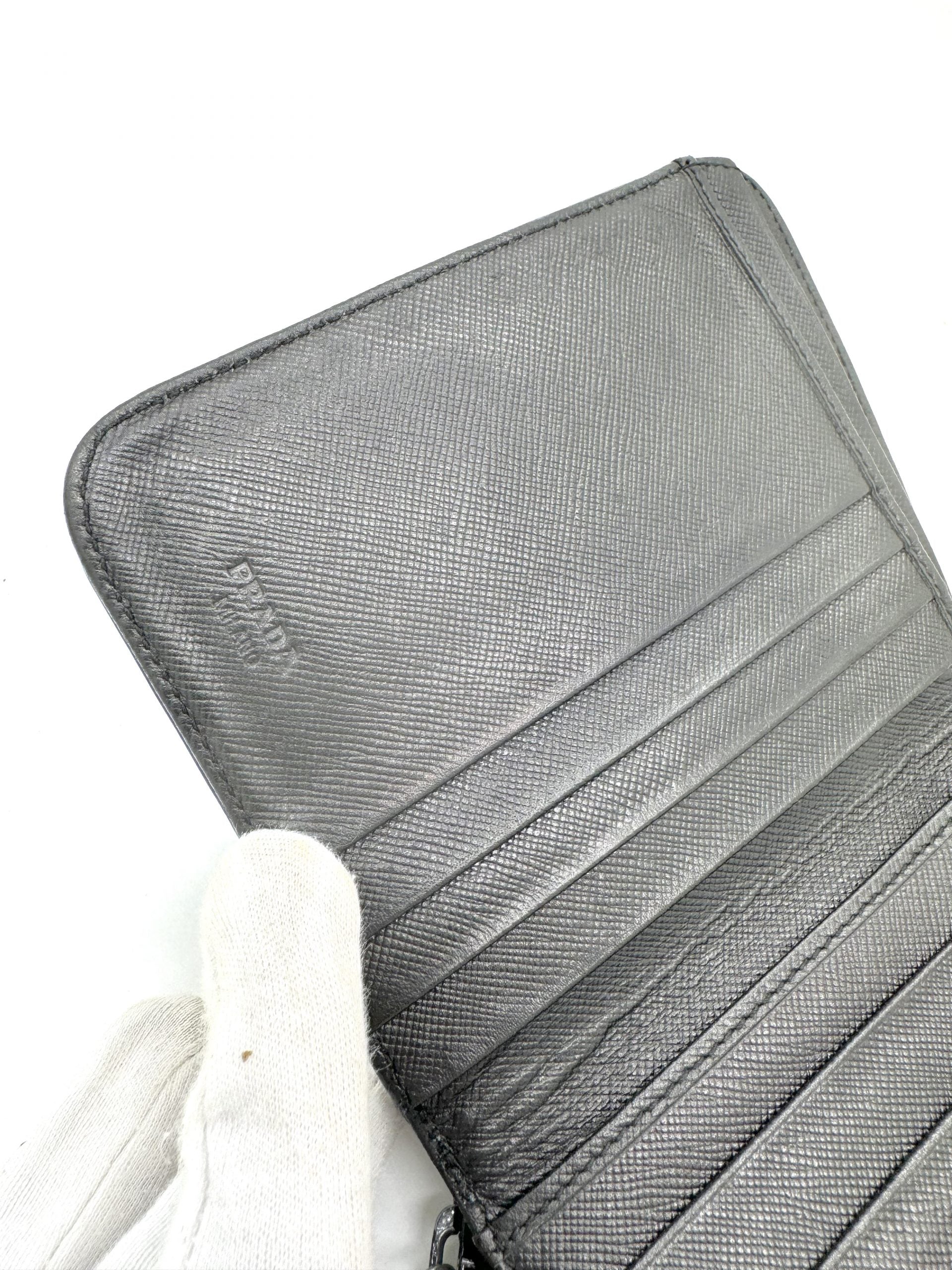 Prada Saffiano Leder Schwarz Geldbörse