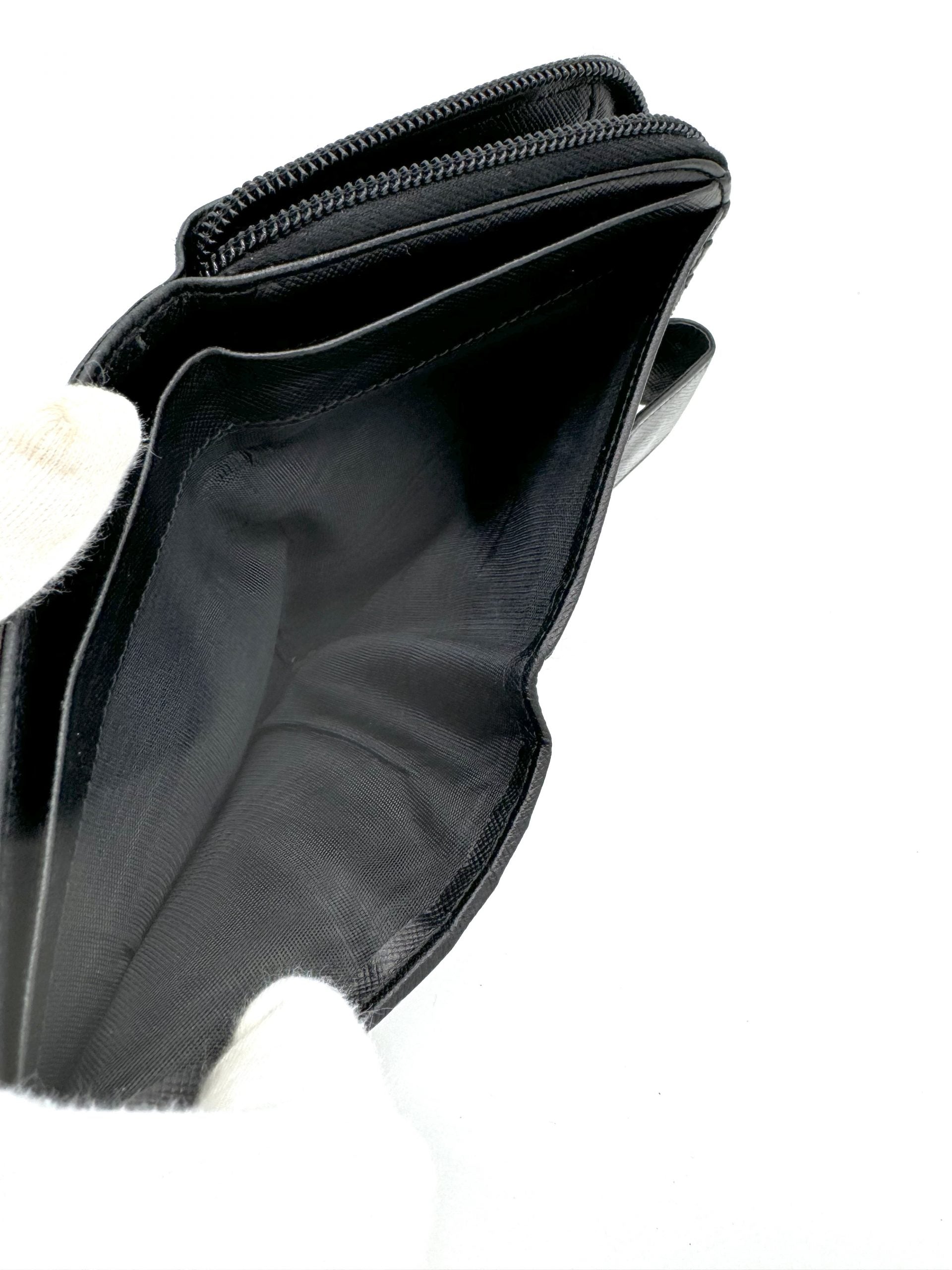 Prada Saffiano Leder Schwarz Geldbörse