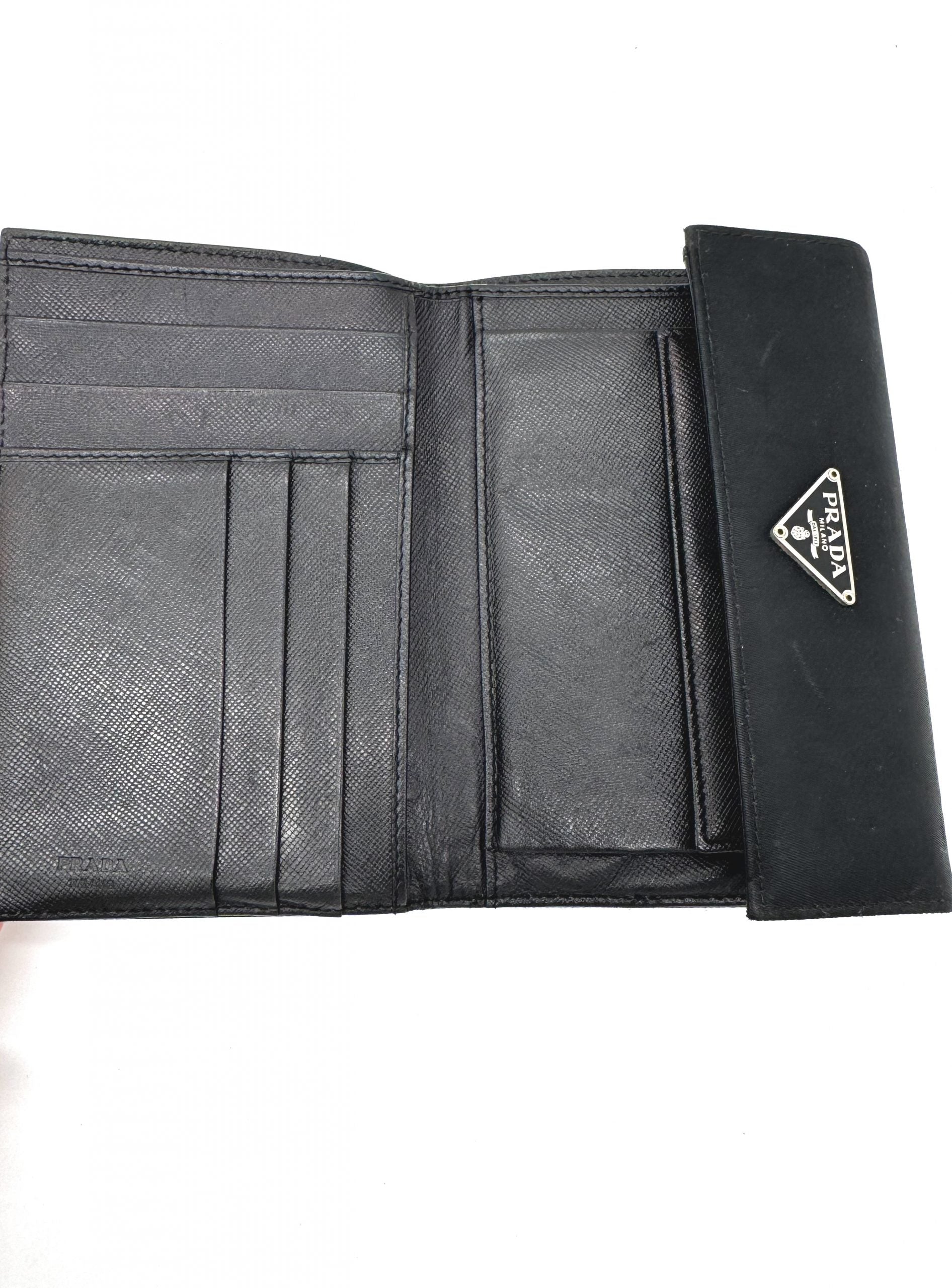 Prada Geldbörse Nylon Schwarz