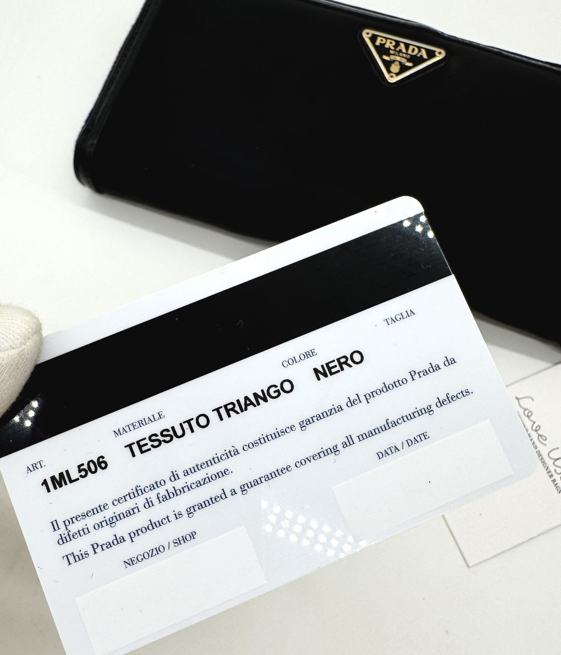 Prada Geldbörse Nylon Schwarz