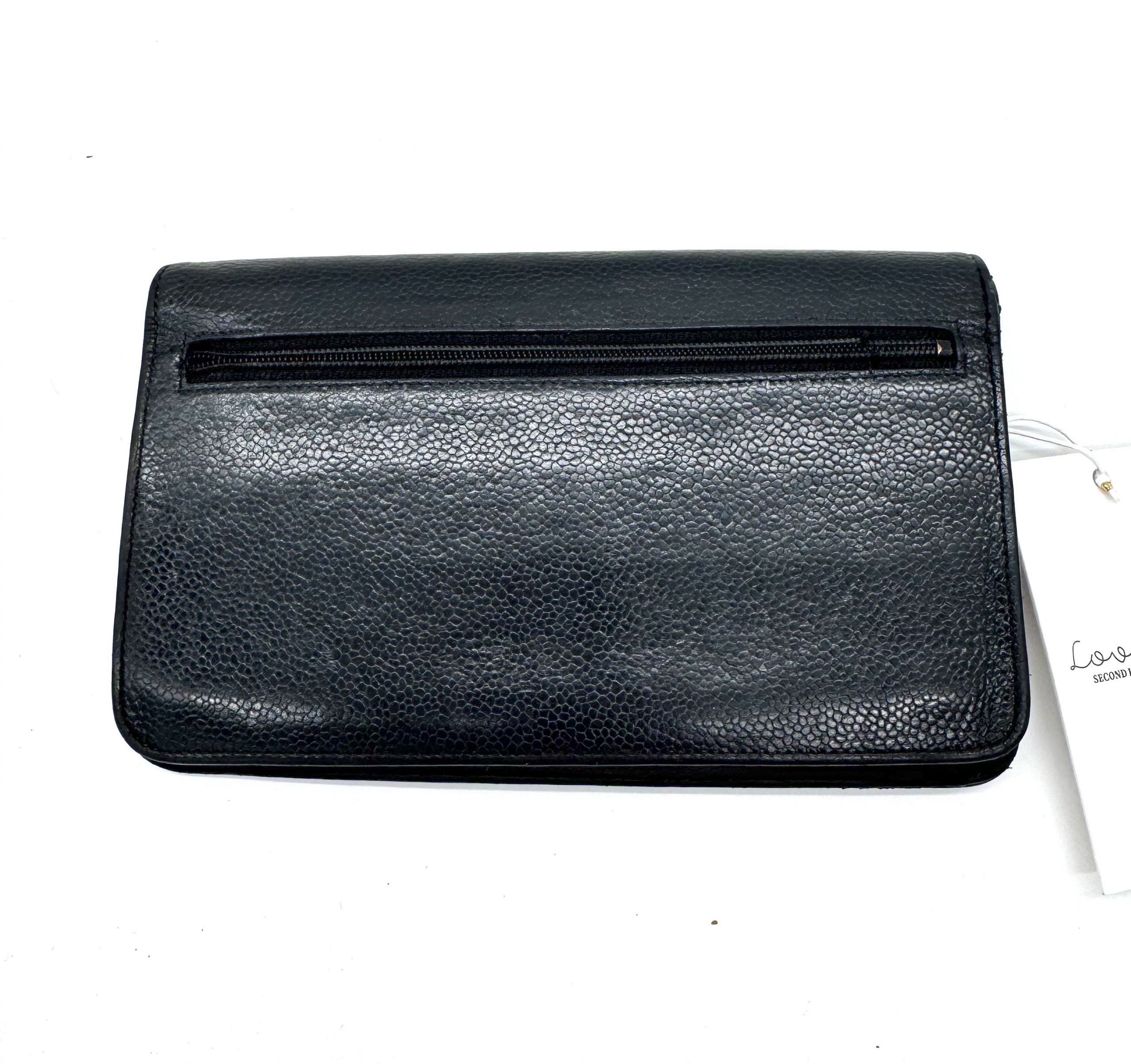 Chanel Geldbörse Caviar Leder Schwarz