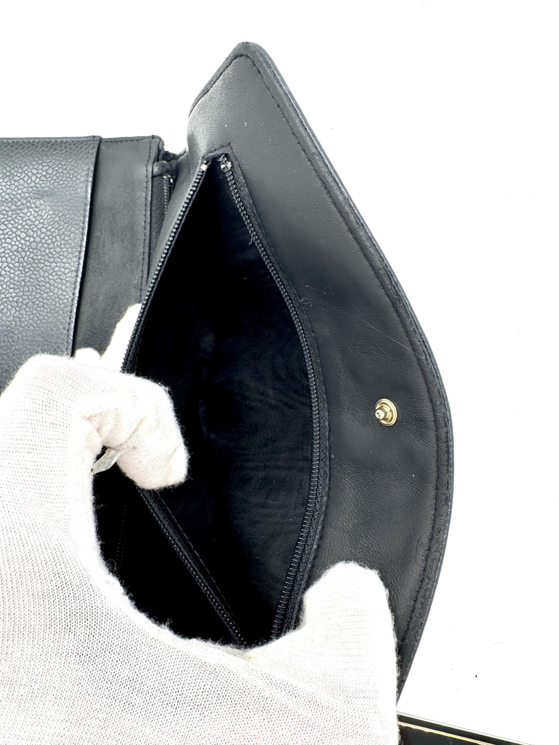 Chanel Geldbörse Caviar Leder Schwarz