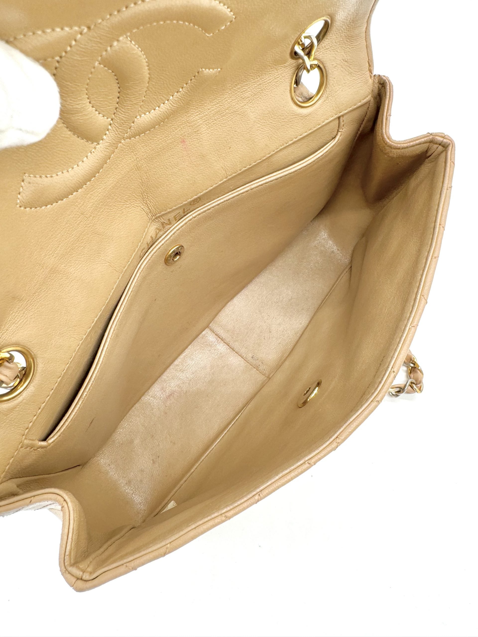 Chanel Classic Double Chain Flapbag Beige