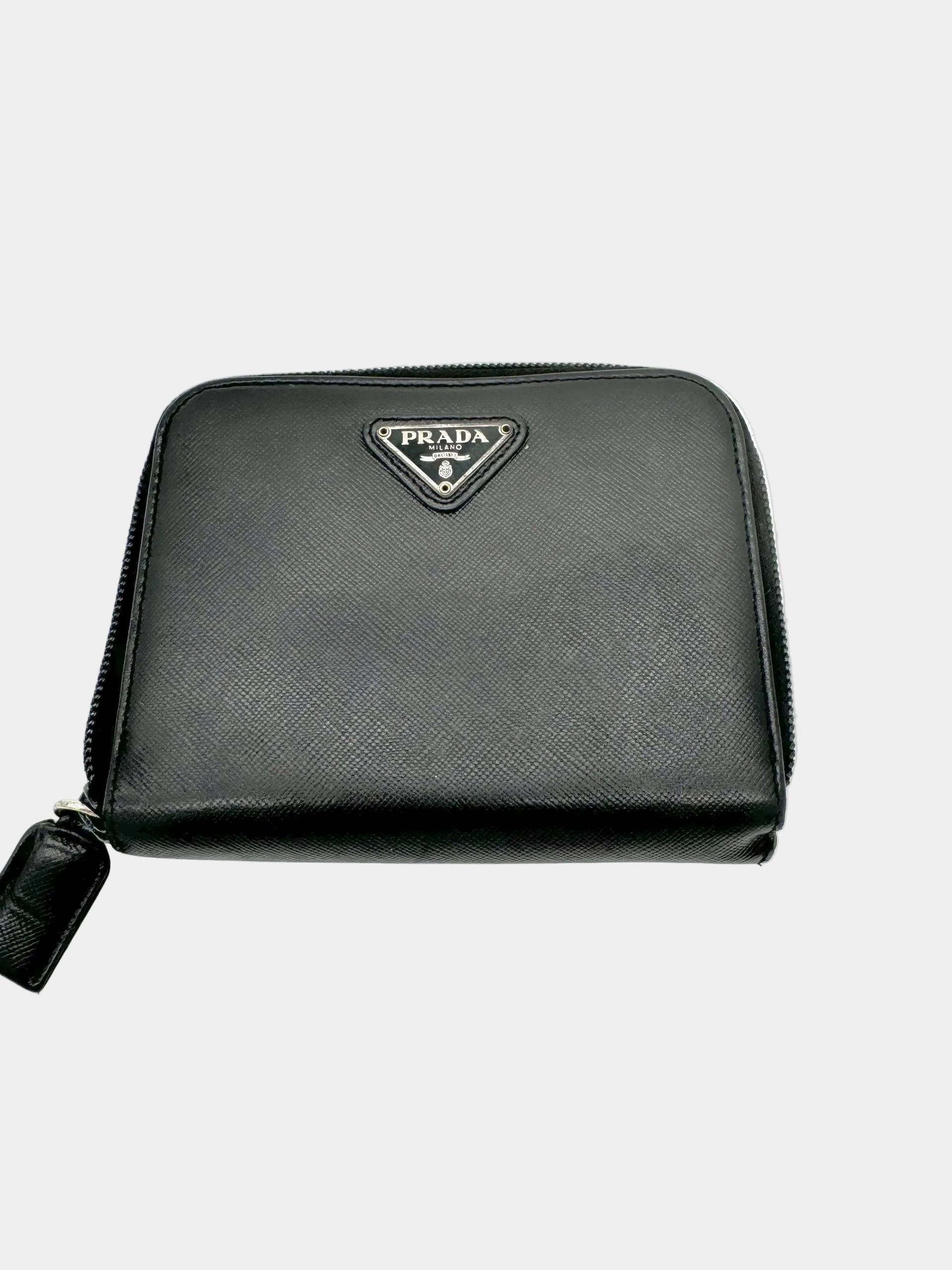 Prada Saffiano Leder Schwarz Geldbörse