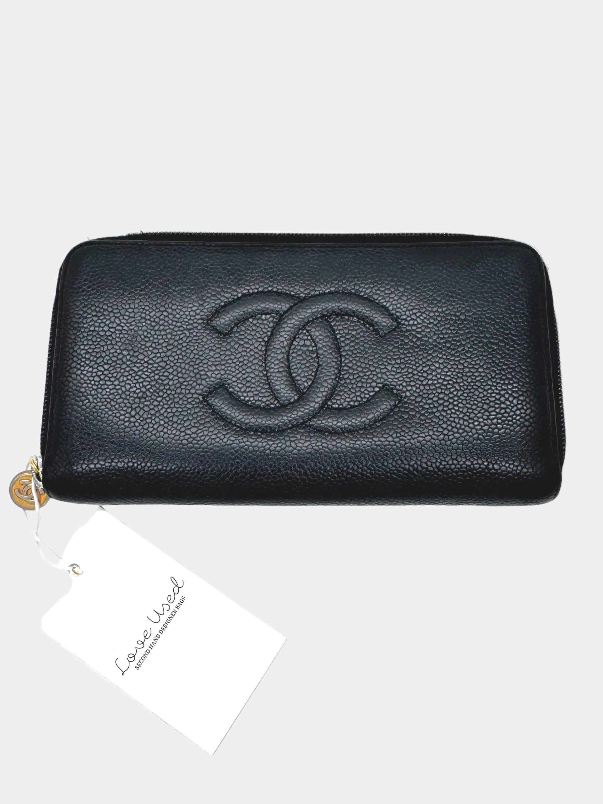 Chanel Geldbörse Caviar Leder Schwarz