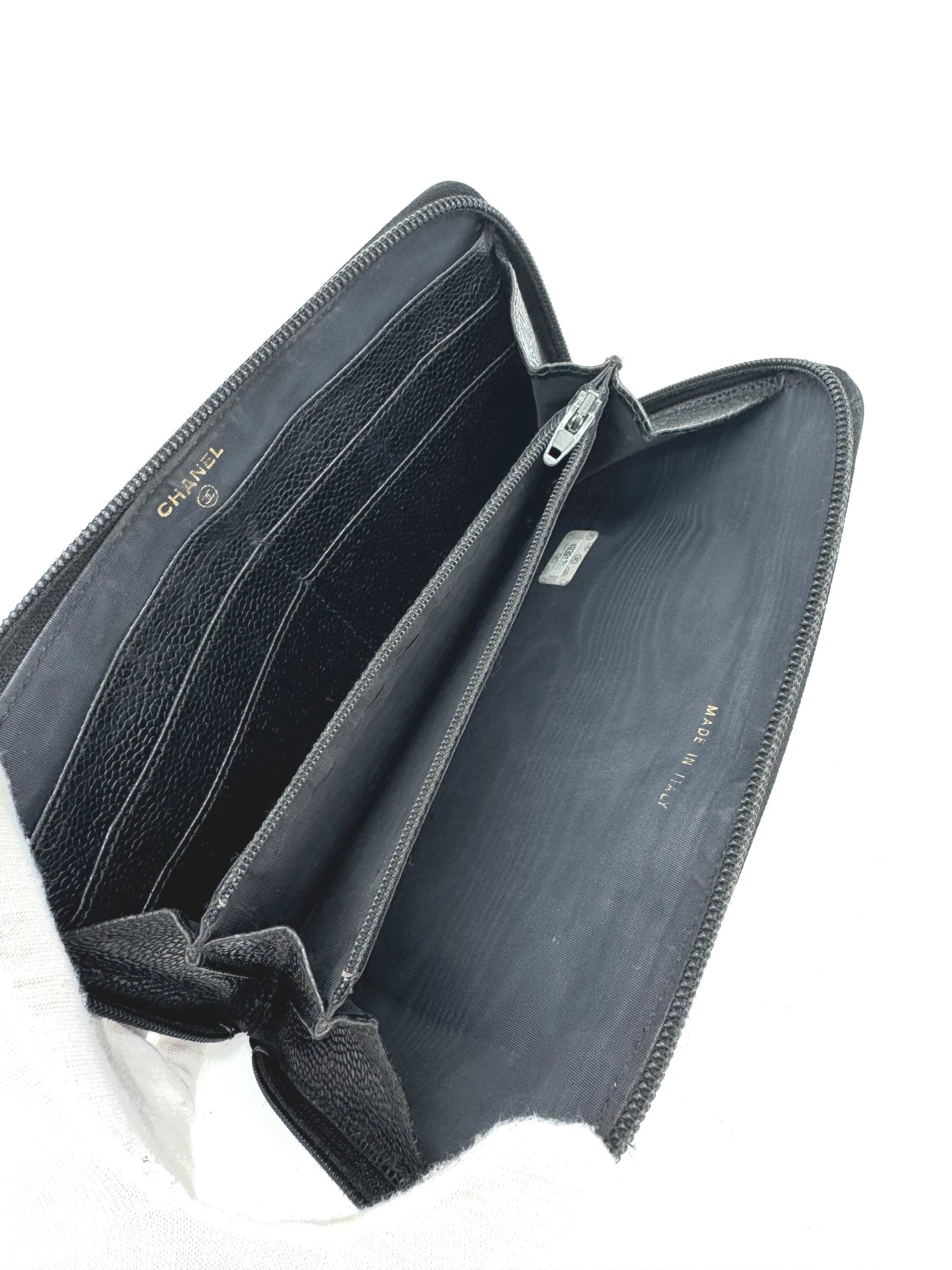 Chanel Geldbörse Caviar Leder Schwarz