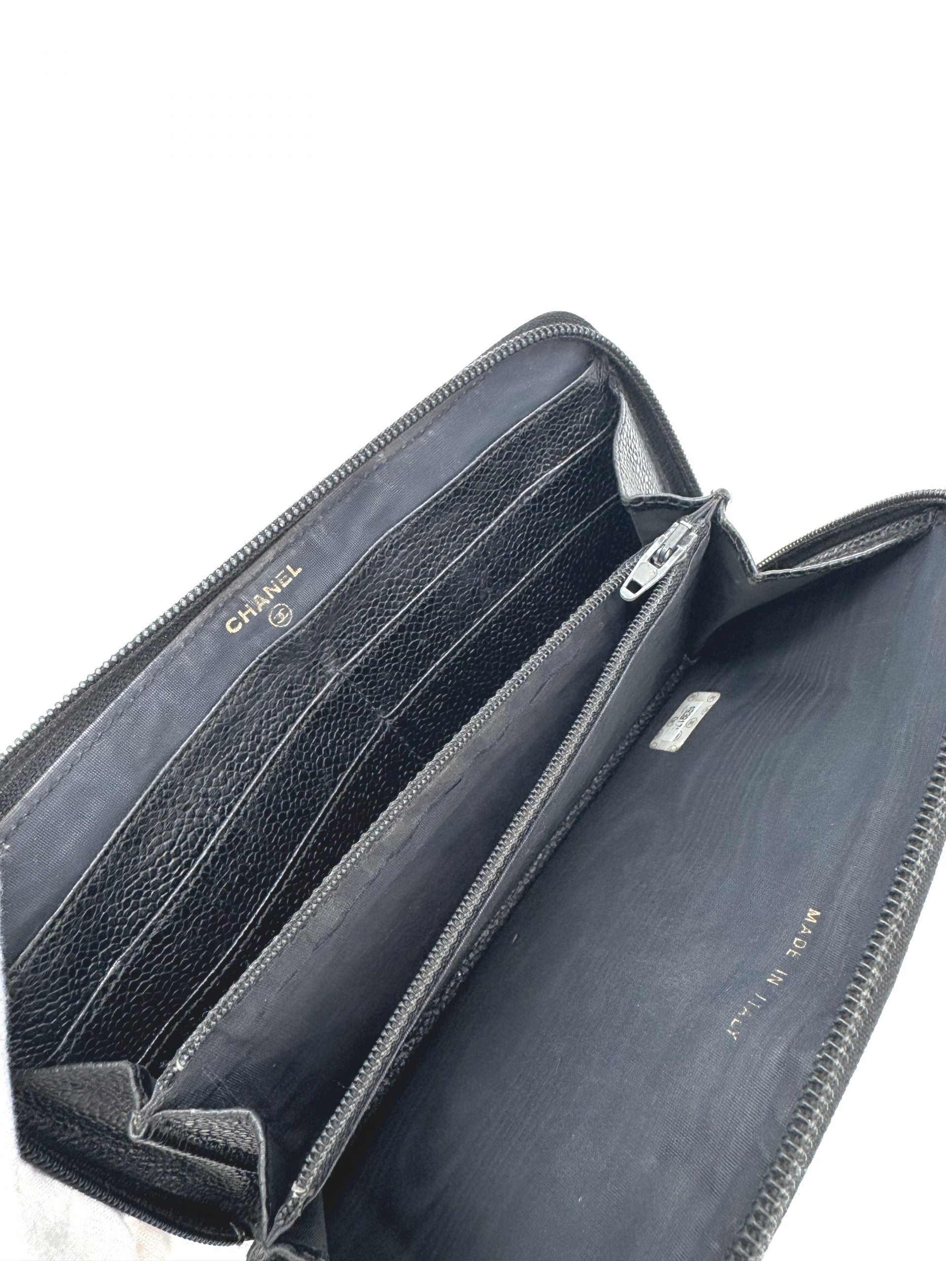 Chanel Geldbörse Caviar Leder Schwarz