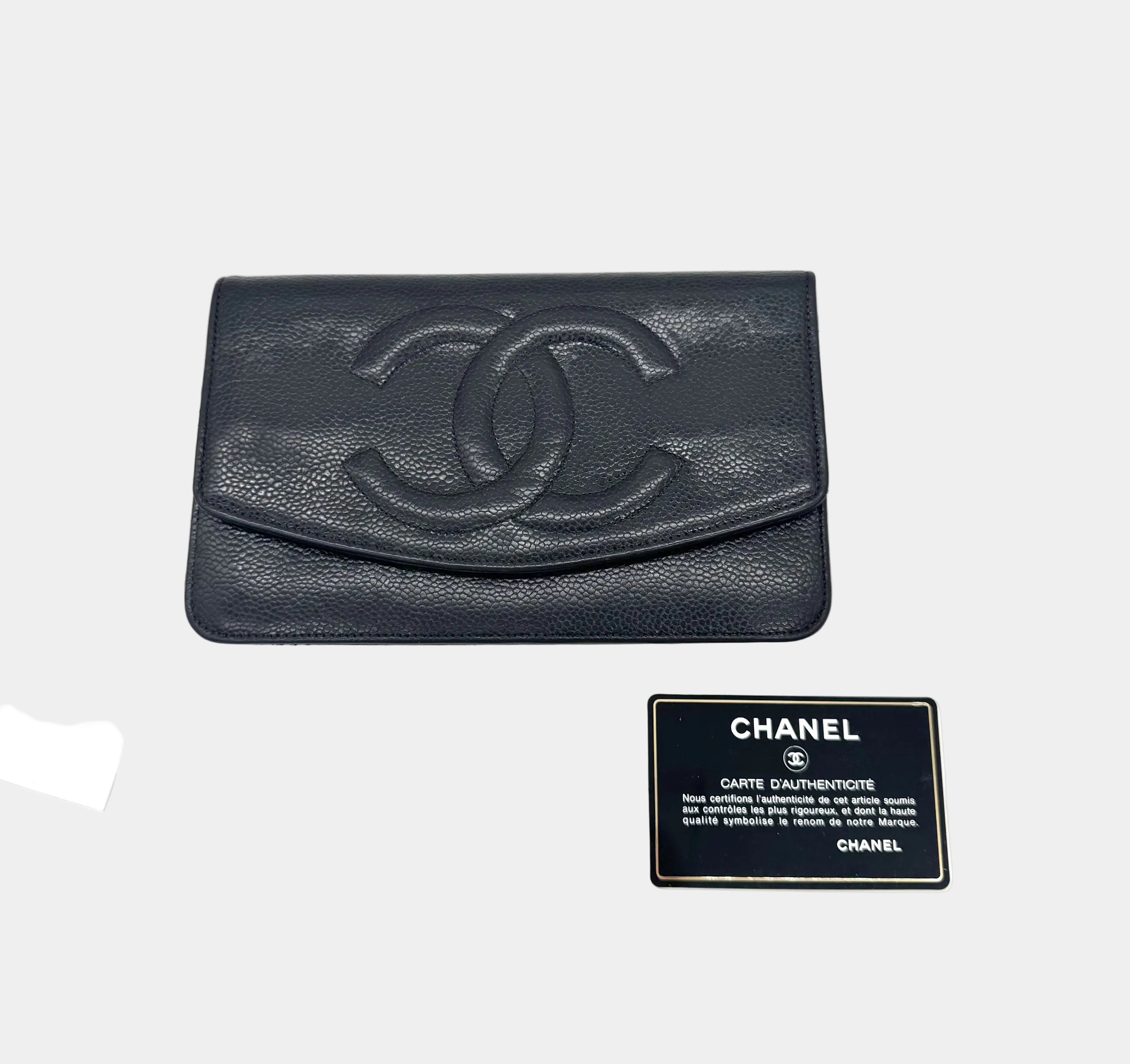 Chanel Geldbörse Caviar Leder Schwarz