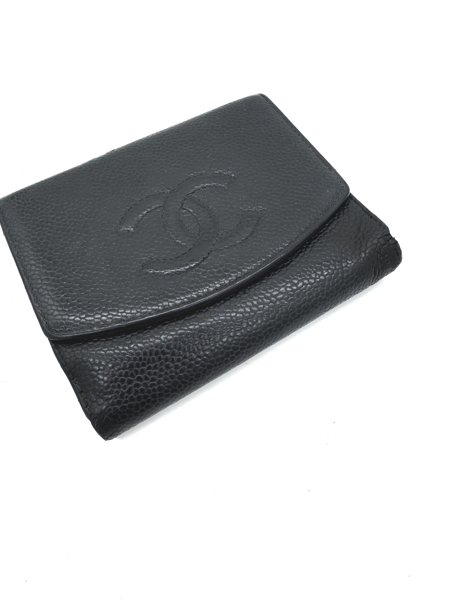 Chanel Geldbörse Caviar Leder Schwarz