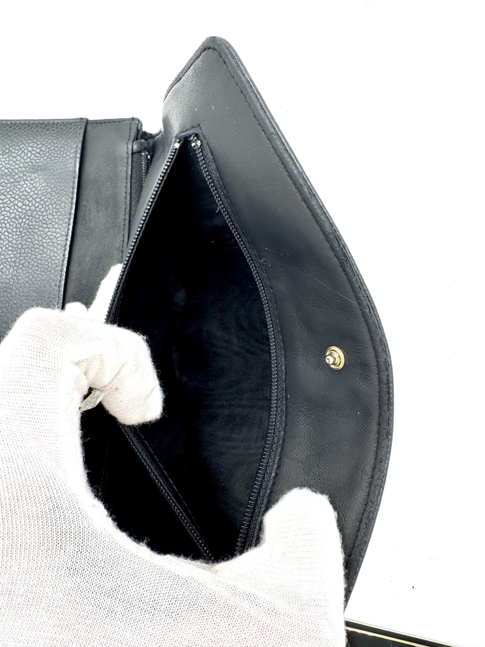 Chanel Geldbörse Caviar Leder Schwarz