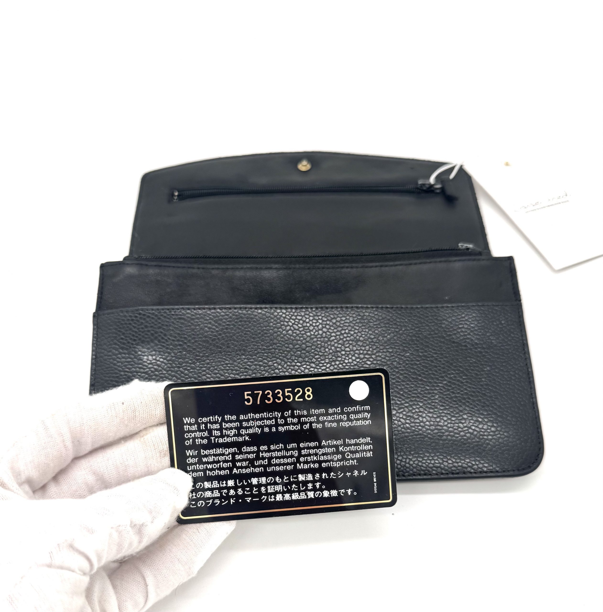 Chanel Geldbörse Caviar Leder Schwarz